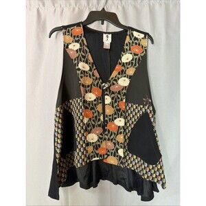 Pre-Owned Yasuko ML One Of A Kind Vintage Kimono Textile & Rayon Vest